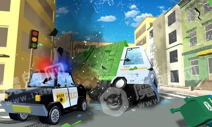 方块警车追逐3