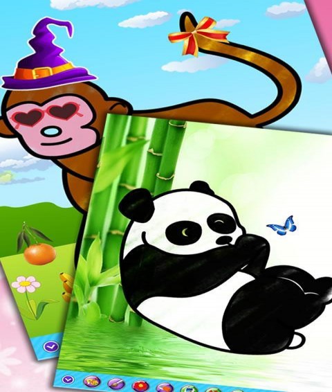 儿童画画填色涂鸦动物手游4