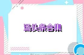 汤头条合集