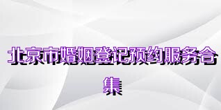 北京市婚姻登记预约服务合集