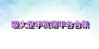 爱大足手机端平台合集