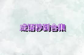 成语秒到合集