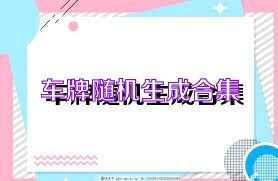 车牌随机生成合集
