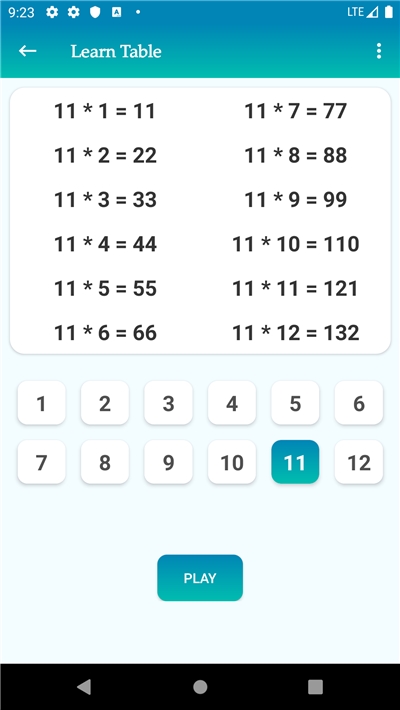 数学表(Maths Tables)3